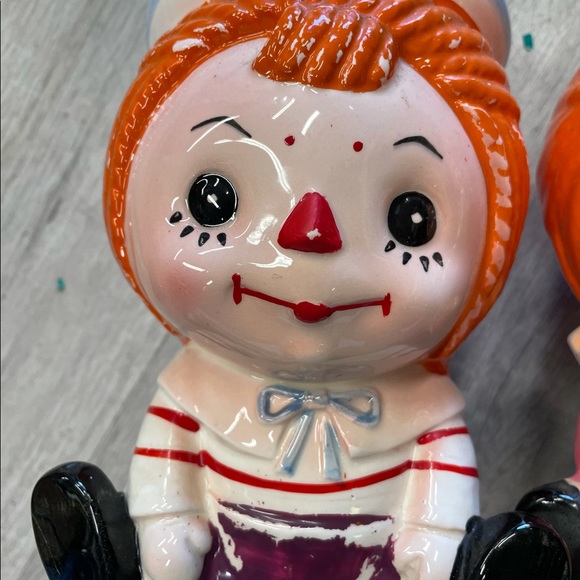 RaggedyAnne + Andy Figurine PlanterVase Made Japan - Picture 4 of 7